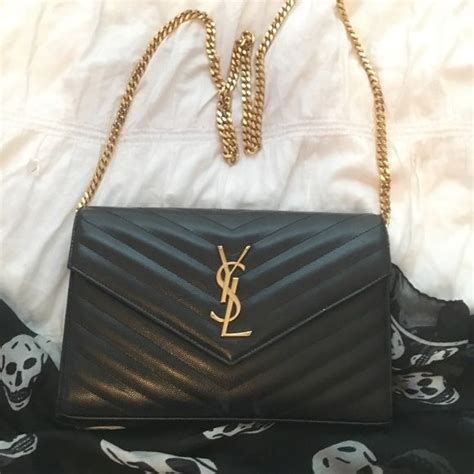 ysl black clutch with gold chain|ysl uptown clutch sale.